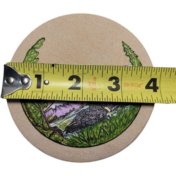 Absorbent Stone 4 Coaster Set With Oak Wood Holder Ducks and Sunflowers - Picture 5 of 7